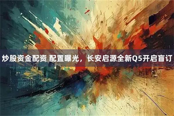 炒股资金配资 配置曝光，长安启源全新Q5开启盲订